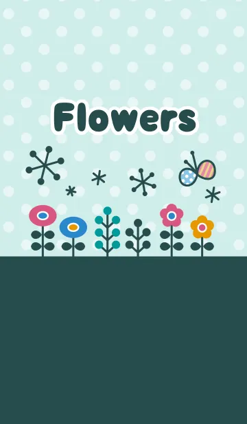 北欧風の花(緑)の着せ替えメイン画像