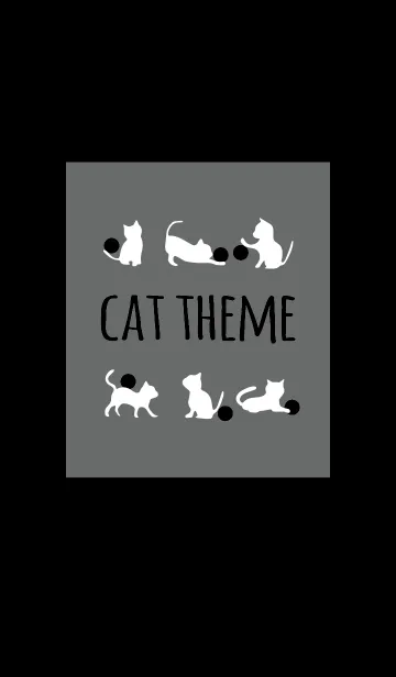 [LINE着せ替え] ブラック＆グレー / キャットの画像1