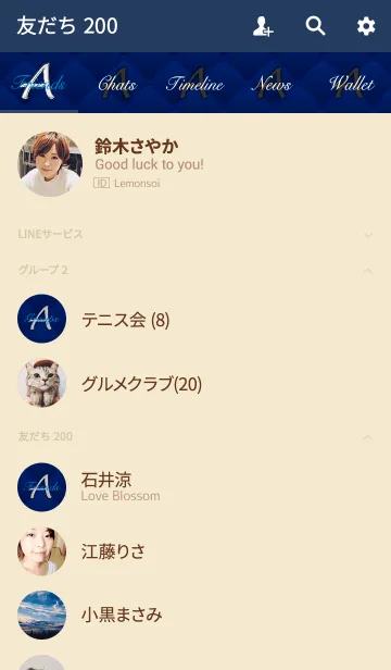 [LINE着せ替え] Navy Quilting Style『A』の画像2