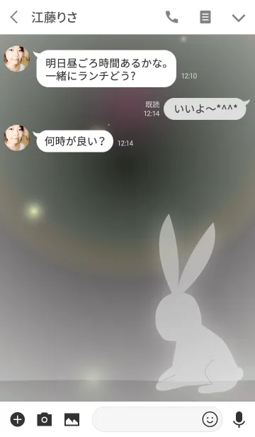[LINE着せ替え] Rabbit and Moonlight -White-の画像3