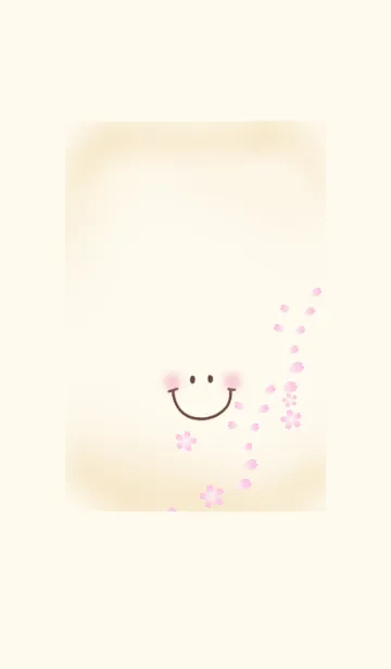 [LINE着せ替え] スマイルシンプル13（ほんのりモカ）+桜の画像1