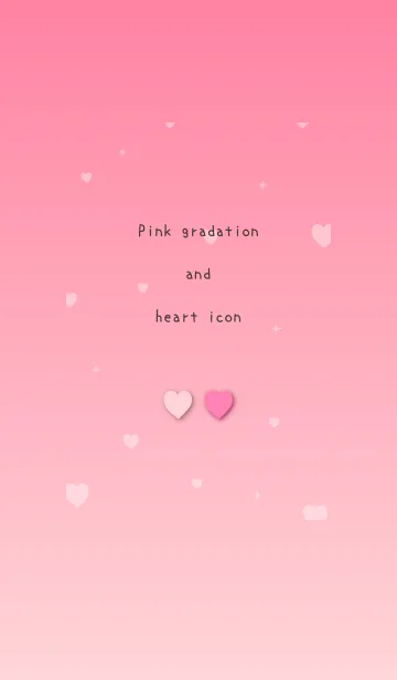 [LINE着せ替え] Pink gradation and heart iconの画像1