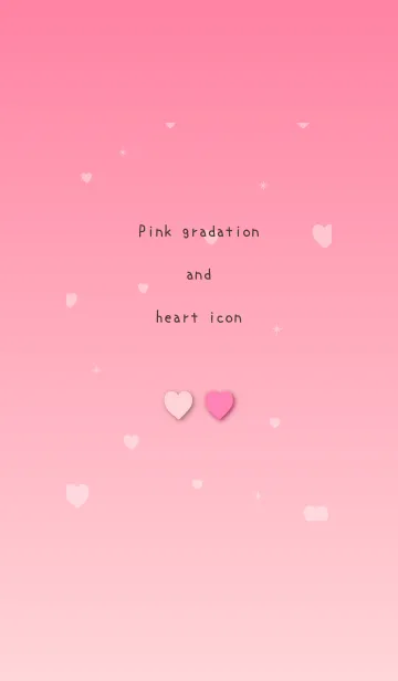 Pink gradation and heart iconの着せ替えメイン画像
