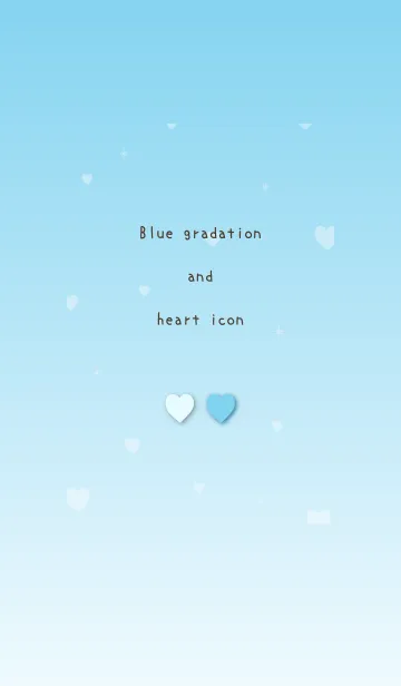 [LINE着せ替え] Blue gradation and heart iconの画像1