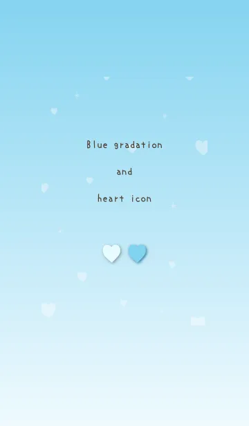 Blue gradation and heart iconの着せ替えメイン画像