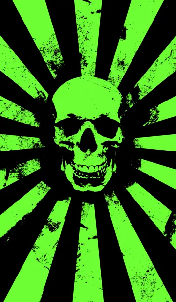 [LINE着せ替え] Skull - Lime ＆ Black - Burstの画像1