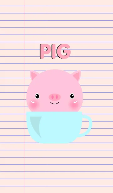 [LINE着せ替え] Simple Pink Pig Theme Vr.2(jp)の画像1