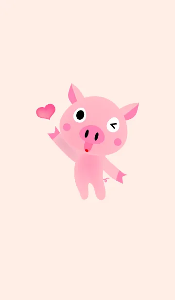 [LINE着せ替え] かわいい豚の着せかえの画像1