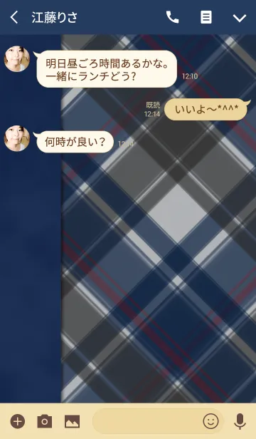 [LINE着せ替え] チェックスタイル4の画像3