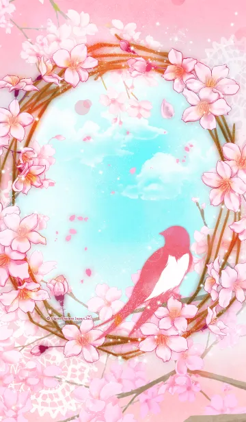 [LINE着せ替え] 桜とツバメの画像1