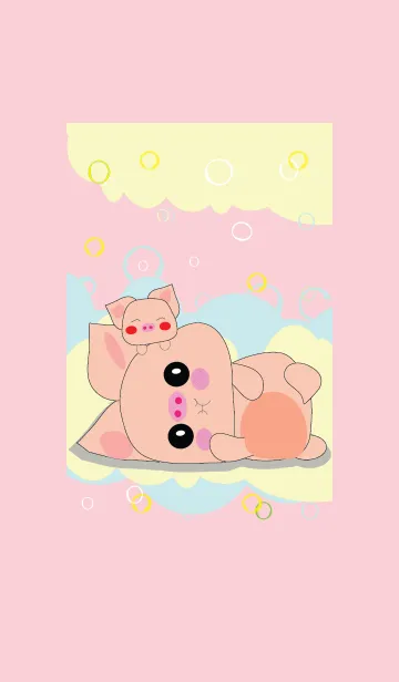 [LINE着せ替え] pig and Rainbow1の画像1
