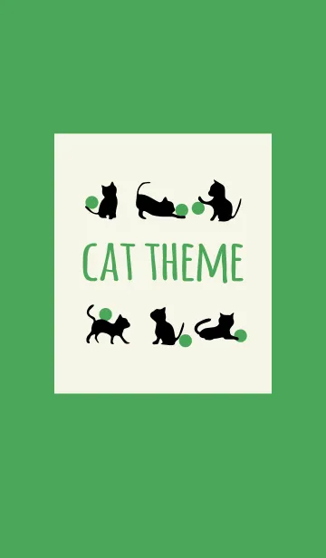 [LINE着せ替え] グリーン 1 / キャットの画像1