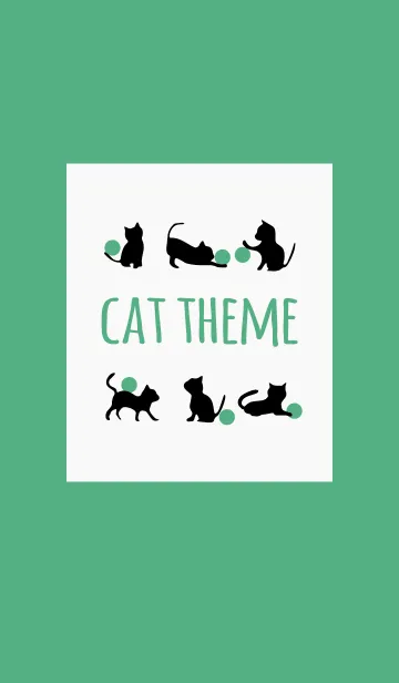 [LINE着せ替え] グリーン 2 / キャットの画像1