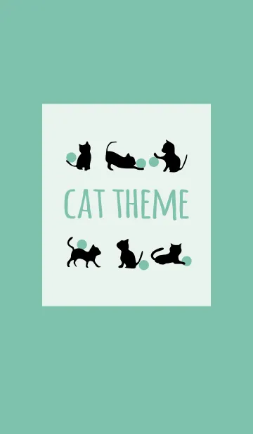 [LINE着せ替え] グリーン 5 / キャットの画像1