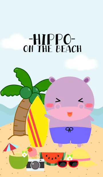 [LINE着せ替え] Hippo on the beach Theme(jp)の画像1