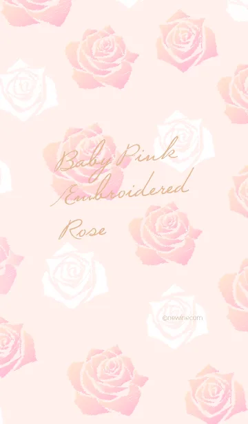[LINE着せ替え] ベビー ピンク 刺繍 バラの画像1