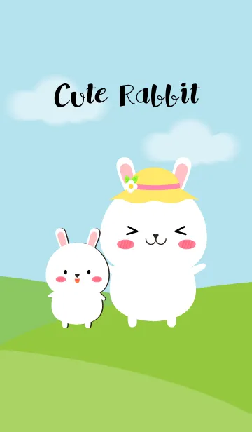 [LINE着せ替え] I'm Cute White Rabbit theme(jp)の画像1