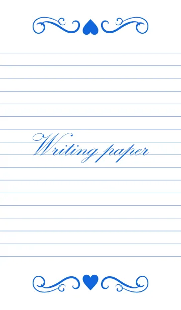 Writing paper-Blue＆White-の着せ替えメイン画像
