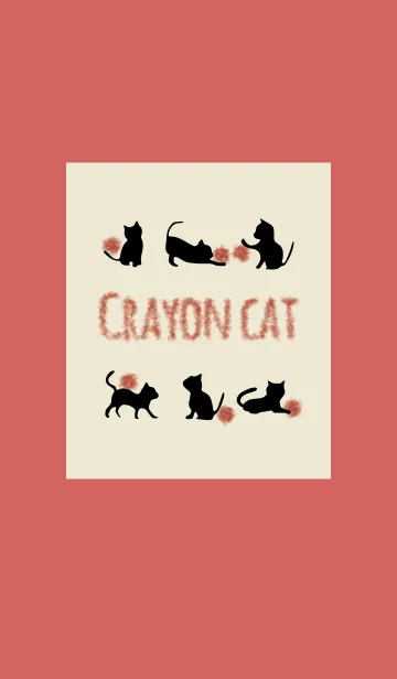 [LINE着せ替え] ベージュ＆レッド / クレヨンキャットの画像1