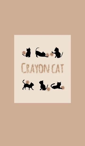 [LINE着せ替え] ベージュ / クレヨンキャットの画像1