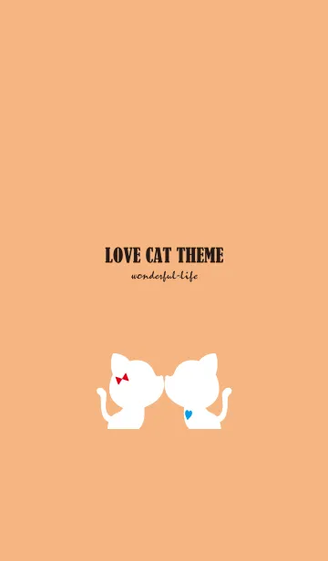 [LINE着せ替え] LOVE CAT THEME -WHITE-の画像1