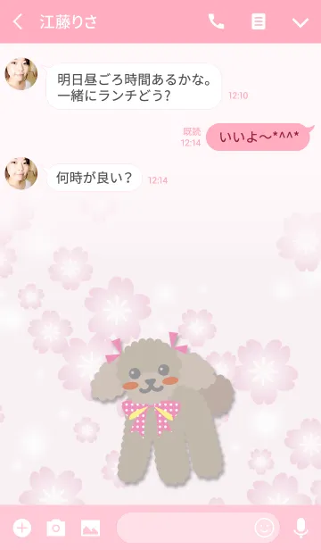 [LINE着せ替え] どさんこフレンド春【toy poodle/Brown】の画像3