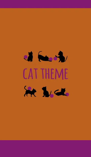 [LINE着せ替え] パープル＆オレンジ / キャットの画像1