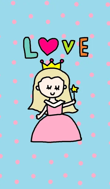 [LINE着せ替え] プリンセス 水色ドットの画像1
