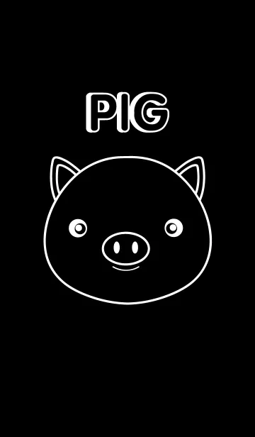 [LINE着せ替え] Simple Black Pig theme Vr.1(jp)の画像1
