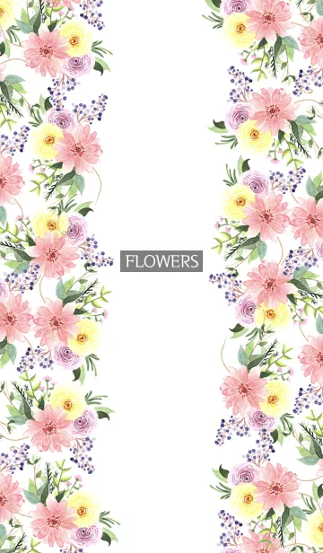 [LINE着せ替え] water color flowers_461の画像1