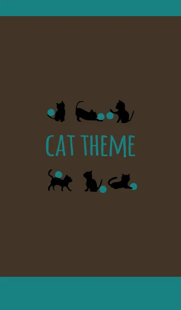 [LINE着せ替え] ブラウン＆グリーン / キャットの画像1