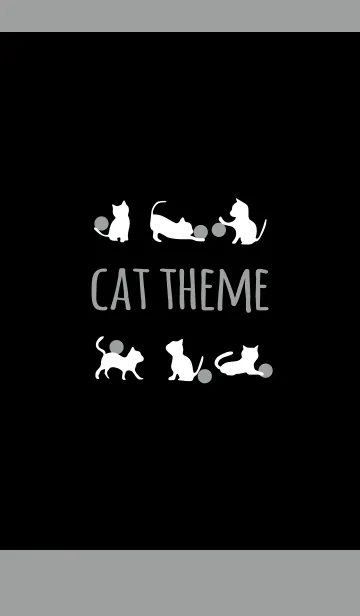 [LINE着せ替え] ブラック＆グレー2 / キャットの画像1