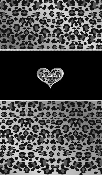 [LINE着せ替え] Leopard heart Black and whiteの画像1