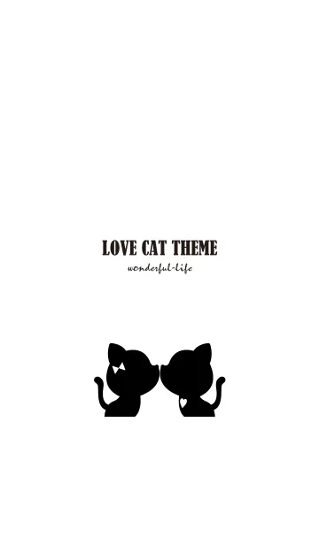 [LINE着せ替え] LOVE CAT THEME -BLACK-の画像1