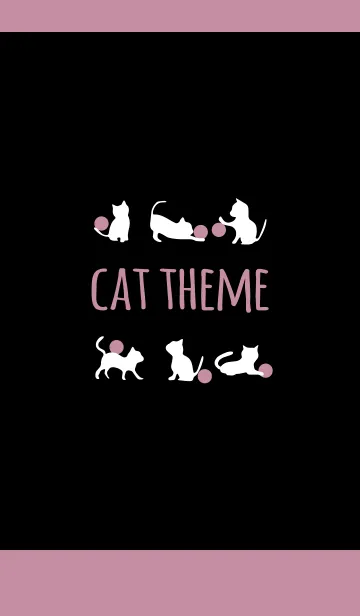 [LINE着せ替え] ブラック＆ピンク / キャットの画像1