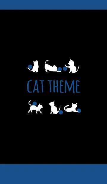 [LINE着せ替え] ブラック＆ブルー / キャットの画像1