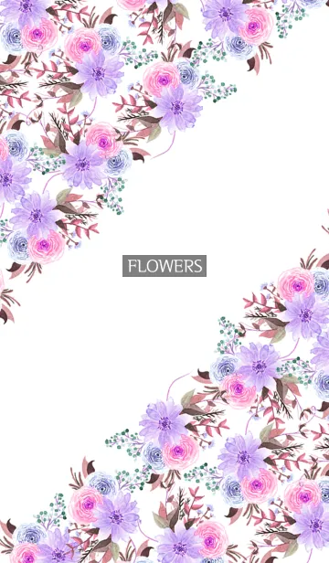 [LINE着せ替え] water color flowers_468の画像1