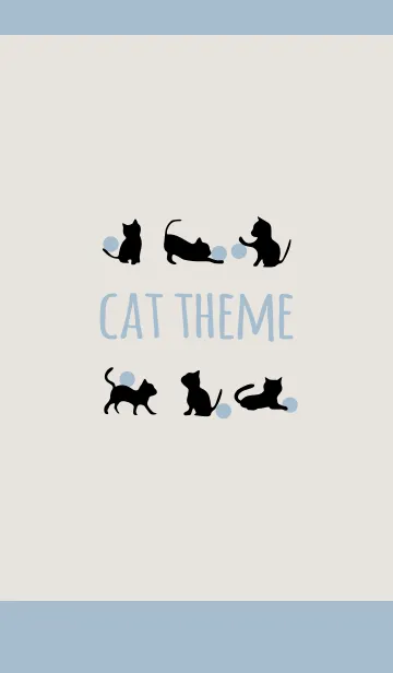 [LINE着せ替え] ベージュ＆ブルー / キャットの画像1