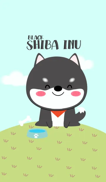 [LINE着せ替え] Cute Black Shiba Inu Dog Theme(jp)の画像1
