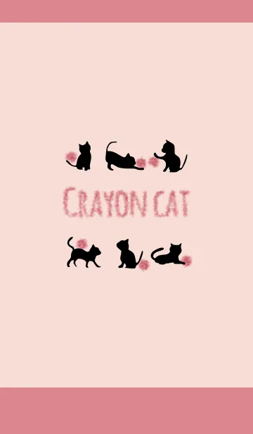 [LINE着せ替え] ピンク2 / クレヨンキャットの画像1