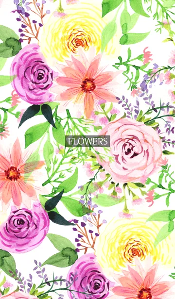 [LINE着せ替え] water color flowers_479の画像1