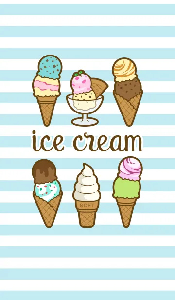 [LINE着せ替え] アイスクリーム(青)の画像1