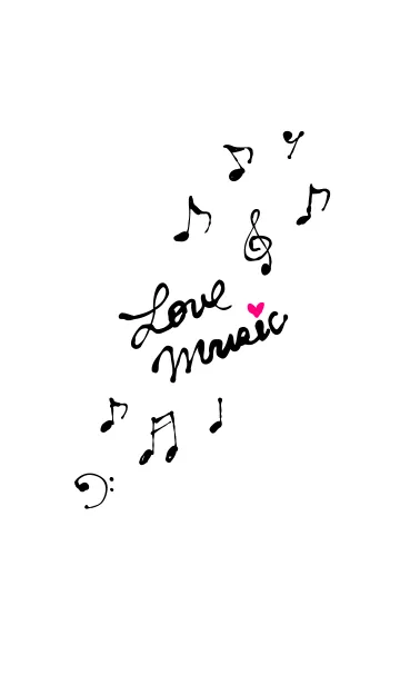 [LINE着せ替え] Love Music-白-の画像1