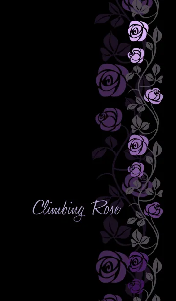 [LINE着せ替え] クライミングローズ パープル＆ブラックの画像1