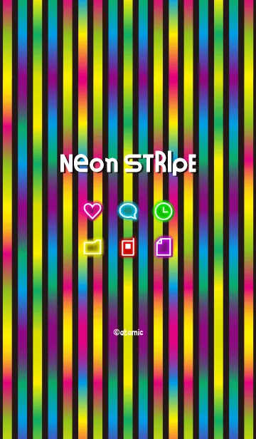 [LINE着せ替え] ネオン ストライプ [ビビッド] 128の画像1