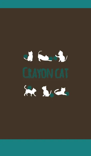 [LINE着せ替え] ブラウン＆グリーン / クレヨンキャットの画像1