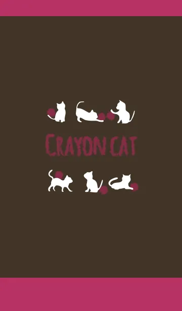 [LINE着せ替え] ブラウン＆ピンク / クレヨンキャットの画像1