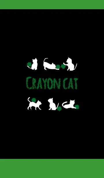[LINE着せ替え] ブラック＆グリーン / クレヨンキャットの画像1