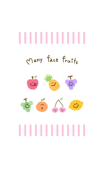 [LINE着せ替え] Many face fruitsの画像1