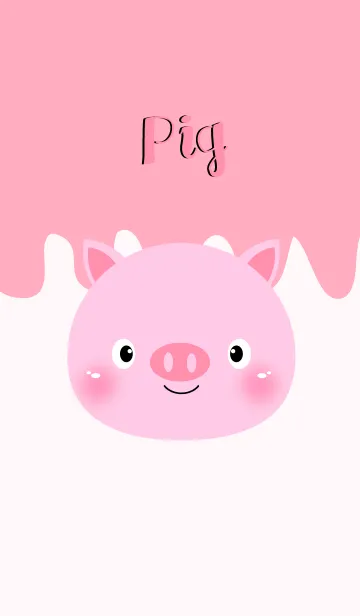 [LINE着せ替え] Simple Pretty Pink Pig Theme(jp)の画像1